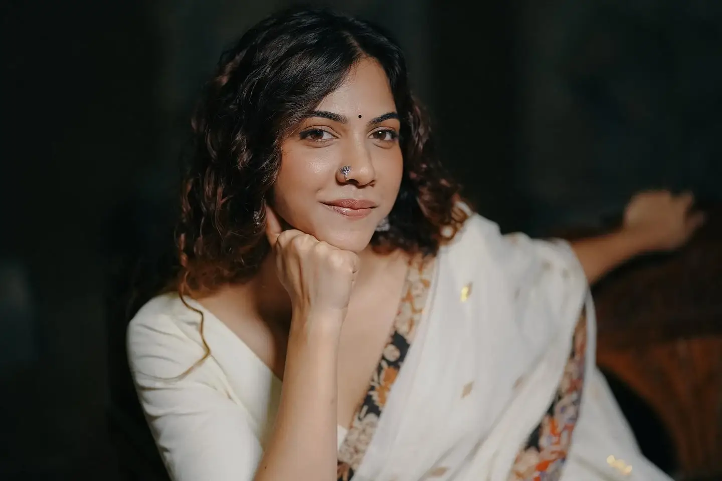 MADONNA SEBASTIAN LONG HAIR IMAGES IN WHITE SAREE